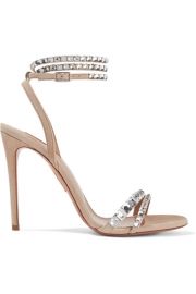 Aquazzura - So Vera 105 crystal-embellished suede sandals at Net A Porter