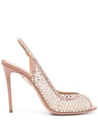 Aquazzura 105mm Crystal Lover Sandals Pink at Farfetch