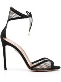 Aquazzura 95mm mesh-panelling Sandals Black at Farfetch