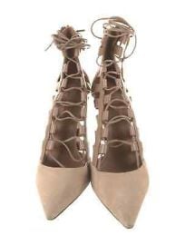 Aquazzura Amazon Suede Women Beige Lace-up Shoes Pumps Size 41 eBay at eBay