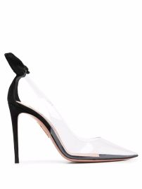 Aquazzura Bow Detail Transparent Stilettos - at Farfetch