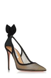 Aquazzura Bow Tie Mesh Pointed Toe Pump at Nordstrom