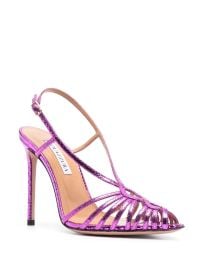 Aquazzura Mistress 105mm metallic-effect Sandals - at Farfetch