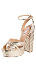 Aquazzura Sundance Plateau Sandals 140mm Light Gold 38 at Shopbop