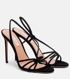 Aquazzura Talk To Me 105 Suede Sandals at Mytheresa
