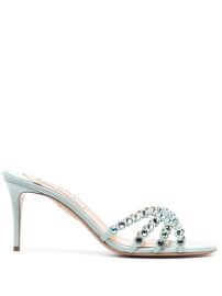 Aquazzura Tequila Crystal embellished 75mm Mules In Blue at Bloomingdales
