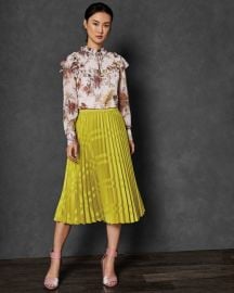 Arabesque ruffle high neck top at Ted Baker