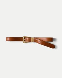 Arch Leather Belt in Tan at Veronica Beard