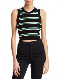 Archer Striped Rib-Knit Crop Top at Saks Off 5th