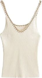 Archicolor Womenx27s Ribbed Slim Fit Camisole Tank Top with Metal Strap Side Slits V-Neck Sleeveless White at Womens Clothing store at Amazon