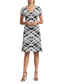 Architectural Grid Jacquard Knit Dress by St. John at Saks Fifth Avenue