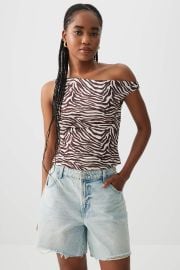 Ardene Zebra Print Single Shoulder Top at Ardene