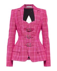 Area - Checked wool-blend blazer at Mytheresa