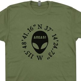 Area 51 T Shirts Aliens Head Tee Coordinates Hat UFO Hunter Crop Circles X Files Roswell Shirtmandude Mens Womens Kids at Amazon