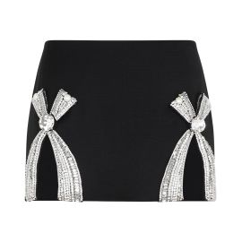 Area Bow Embellished Mini Skirt at Cettire