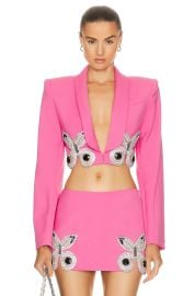 Area Butterfly embroidered cropped blazer at FWRD