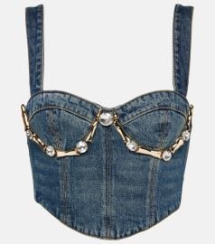 Area Claw Cup Denim Tank Top at Mytheresa