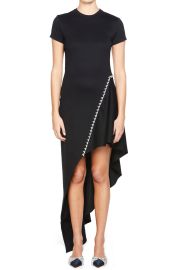 Area Crystal Trim Asymmetrical T Shirt Dress at Nordstrom