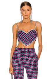 Area Crystal Trim Heart Top at FWRD