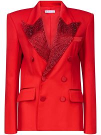 Area Crystal embellished double breasted blazer at Farfetch