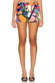 Area Denim Mini Skirt In Multi at Revolve