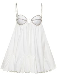 Area Embellished poplin scallop mini dress at Luisaviaroma