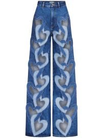 Area Heart Cutout Wide Leg Jeans at Farfetch