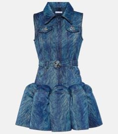 Area Printed denim minidress at Mytheresa