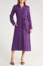 Area Stars Dela Long Sleeve Tweed Shirtdress at Nordstrom Rack