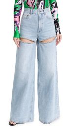 Area Wide Leg Crystal Slit Jeans at Shopbop