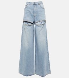 Area Wide Leg Crystal Slit Pant at Mytheresa