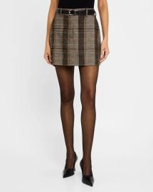 Argent Plaid Print Tailored Mini Skirt at Neiman Marcus