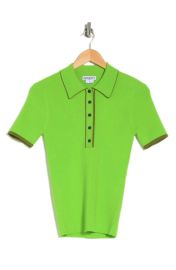 Argent Short Sleeve Polo Sweater in Lime at Nordstrom Rack