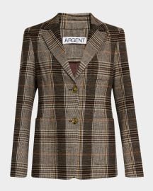 Argent Single Breasted Plaid Weekend Blazer at Neiman Marcus
