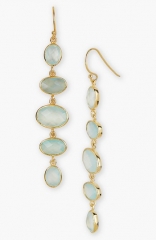 Argento Vivo Stone Linear Earrings in gold aqua at Nordstrom