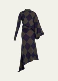 Argyle Asymmetric Knit Dress at Bergdorf Goodman