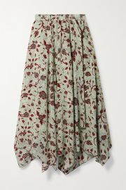 Ariana Floral Print Handkerchief Hem Silk Skirt by Ulla Johnson at Net A Porter