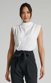 Arianae High Neck Top in White Showpo USA at Showpo