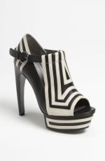 Aria's black and white striped shoes at Nordstrom