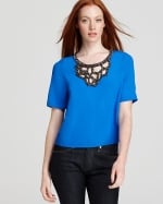 Aria's blue top by Tracy Reese at Bloomingdales