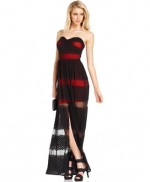 Aria's red and black maxi dress at Macys at Macys