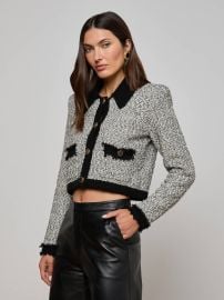 Arielle Knit Jacket in WhiteBlack L39AGENCE at L'Agence
