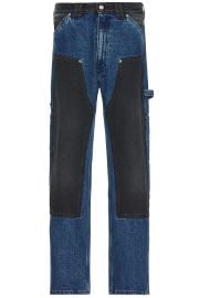 Aries Colourblocked Denim Carpenter Jean in Black Blue FWRD at FWRD