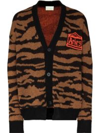 Aries tiger-intarsia button-up Cardigan - at Farfetch