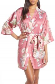 Arisa Floral Print Satin Robe at Nordstrom Rack