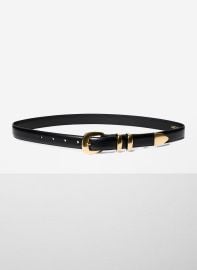 Aritzia Legendary Solid Brass Leather Belt in Black Gold at Aritzia