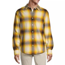 Arizona Long Sleeve Regular Fit Flannel Shirt in Yellow Plaid at JC Penney