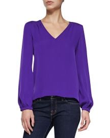 Arlenis Long-Sleeve Silk Top by Diane von Furstenberg at Neiman Marcus