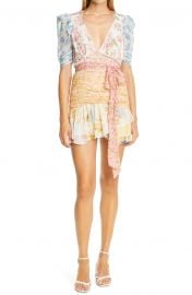 Arlo Mixed Print Silk Georgette Minidress by LoveShackFancy at Nordstrom