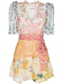 Arlo Mixed Print Silk Georgette Minidress by LoveShackFancy at Farfetch